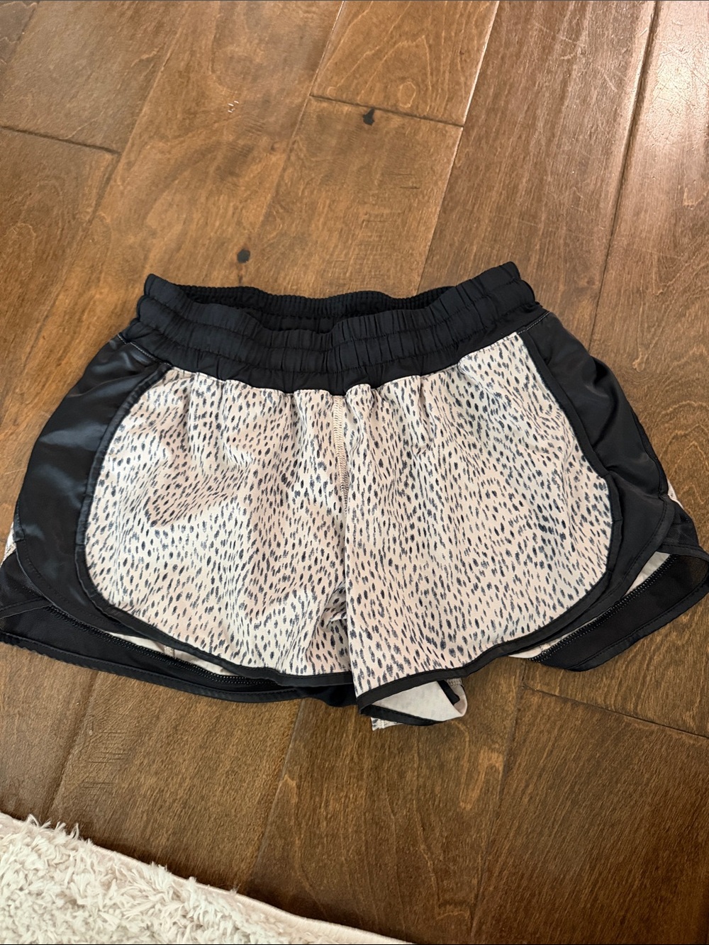 lululemon athletica Black & Cream Speckled Running Shorts